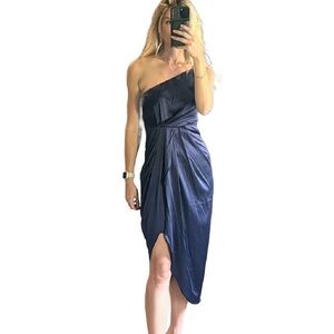 Navy blue satin dress from Lulu’s. Size XS
